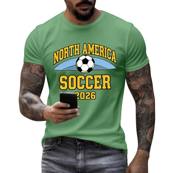 2026 New USA Soccer Jersey T-Shirt, United States Jersey Soccer, Men's V-Neck Short Sleeve Fan Shirt Sweat Resistant Football Training Shirts for Adult(Royal Blue, L)