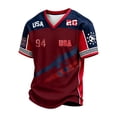 thumbnail image 1 of 2026 New USA Soccer Jerseys Men, United States Jersey Soccer, Jersey United States, Retro Streetwear Short Sleeve Football Top Soccer Jerseys, Casual Sport Training Shirt for Adult(Wine, M), 1 of 4