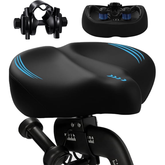 2026 New Ultra-Wide Oversized Bike Seat Cushion for Men & Women, Comfort Memory Foam Bicycle Saddle, Waterproof Universal Bike Seat for Peloton Exercise Road Mountain Cruiser Electric City Bikes