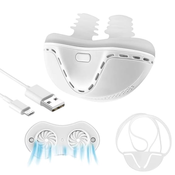 2026 New Upgrade Anti Snore Device,Electric Stop Snoring Solution,Mini Portable Anti Snoring Devices Stopper,Adjustable Wind Speed Snoring Prevention Nasal Dilators for Men & Women Travel(White)