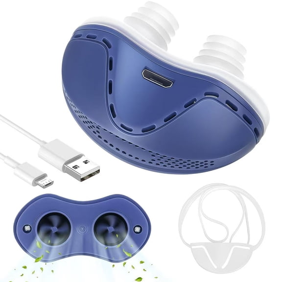 2026 New Upgrade Anti Snore Device,Electric Stop Snoring Solution,Mini Portable Anti Snoring Devices Stopper,Adjustable Wind Speed Snoring Prevention Nasal Dilators for Men & Women Travel(Blue)