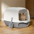 thumbnail image 1 of 2026 New Upgrade Cats Litter Box Cats Litter Tray With Lid Covered Large With Fully Enclosed Litter Pan Cats Toilet Tray Pussy Litter Box Splashly-proof With Cover Shovel, 1 of 6