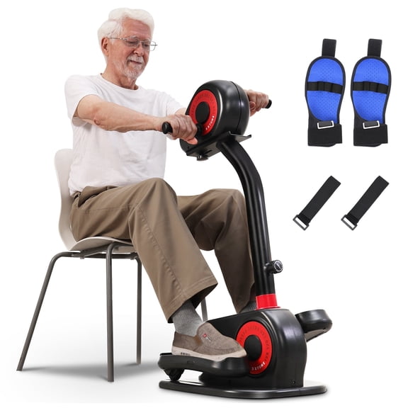 2026 New Upgrade Elliptical Exercise Machine,Low-Impact Motorized Pedal Exerciser | Home Recovery Bike for Arm & Leg Ability and Relax,Upper Lower Limb Trainer for Seniors |With Pedal Straps & Gloves