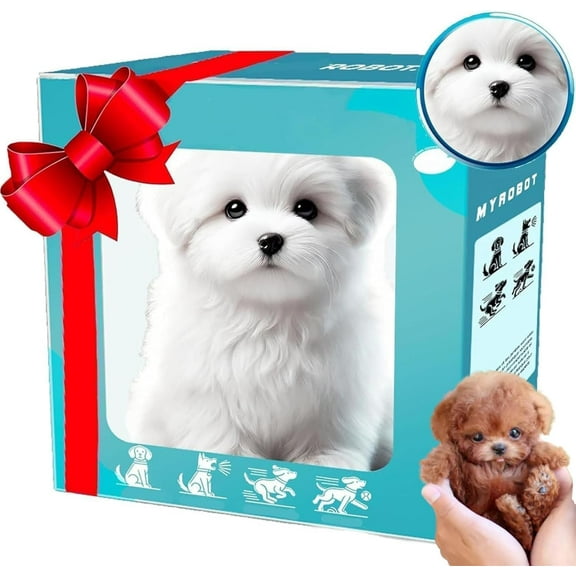 2026 New Upgrade Hopping Dog Interactive Electronic Plush Puppy Toy, Realistic Puppy Walking, Barking & Tail Wagging for Kids Gifts (White)