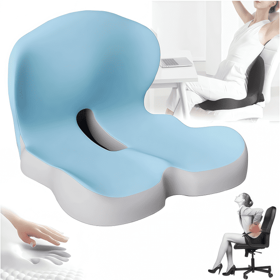 2026 New Upgrade Memory Foam L-Shaped Integrated Seat Cushions for Car Truck Driver Ergonomic L Shape Lumbar Cushion Office Chair Butt and Back Support Pillow Long Driving Booster Seat(A)