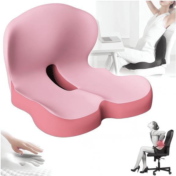 2026 New Upgrade Memory Foam L-Shaped Integrated Seat Cushions for Car Truck Driver Ergonomic L Shape Lumbar Cushion Office Chair Butt and Back Support Pillow Long Driving Booster Seat(C)