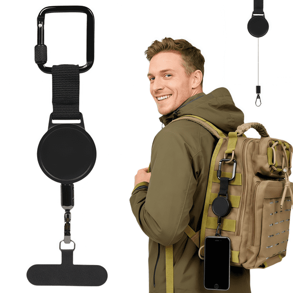 2026 New Upgrade Outdoor Anti-Theft Retractable Phone Lanyard, Lightweight Phone Tether with Belt Clip, Anti Theft Phone Strap with Carabiner, Prevent Drops Phone Leash for Travel Hiking (1Pcs)