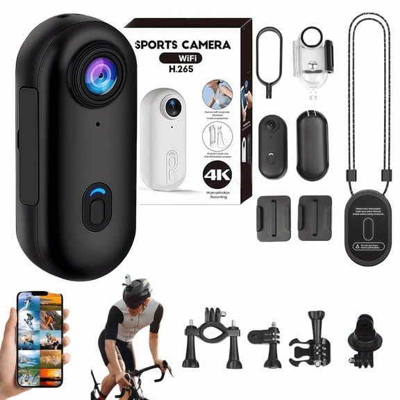 2026 New Upgrade POV Camera, 4s Body Camera, HD 1080p/4k Hands Free Mini POV Pro Body Cam, Wearable Body Adventure Action Cam with Audio Video, for Vlogging Cycling Diving(Black)
