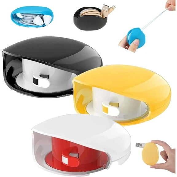 2026 New Upgrade Retractable Cord Reel (3 Pcs-D)  Automatic Cable Organizer for USB/Phone/Headset/Charger Cords, Travel & Home Organization Tool  Z