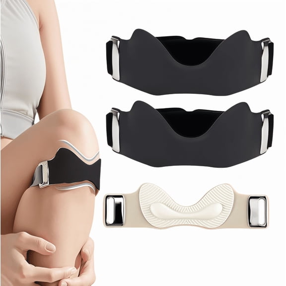 2026 New Upgrade Silicone Patellar Tendon Support Strap, Adjustable Non-Slip Patella Band Stabilizer Knee Brace for Running, Hiking, Jumpers Knee, Tendonitis, Basketball, Squats(2Pcs/Black)