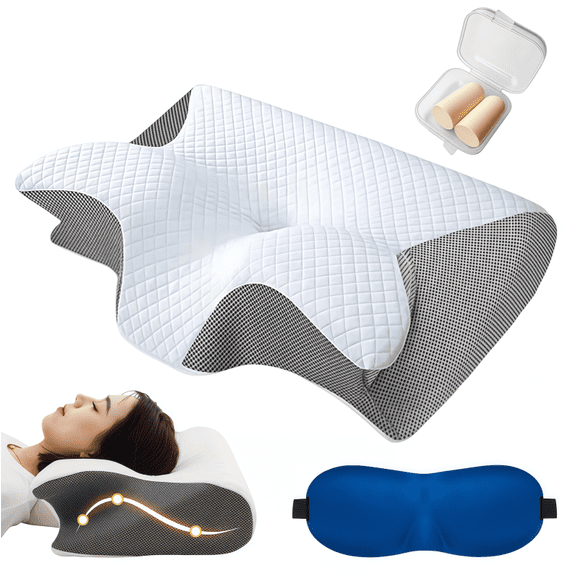 2026 New Upgrade Sleep Apnea Pillow, Ergonomic Contour Support Pillows, 2 in 1 Neck Support Pillow for Sleeping, Breathable Comfortable, for Side & Back Sleepers(1Pcs/Gray)
