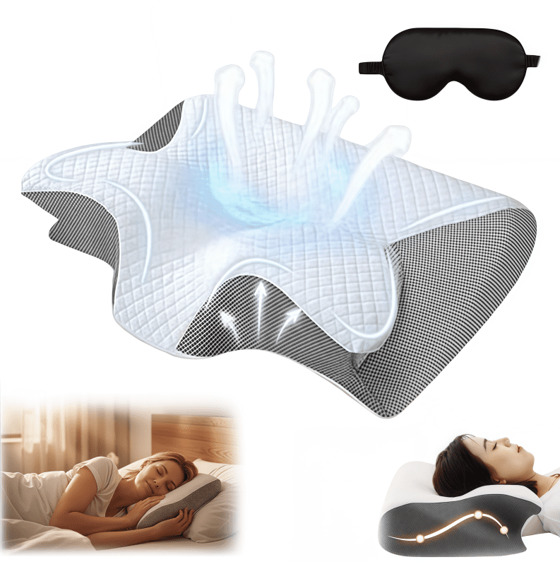2026 New Upgrade Sleep Apnea Pillow, Ergonomic Contour Support Pillows, 2 in 1 Neck Support Pillow for Sleeping, Breathable Comfortable, for Side & Back Sleepers(Gray)