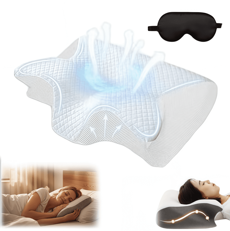 2026 New Upgrade Sleep Apnea Pillow, Ergonomic Contour Support Pillows, 2 in 1 Neck Support Pillow for Sleeping, Breathable Comfortable, for Side & Back Sleepers(White)