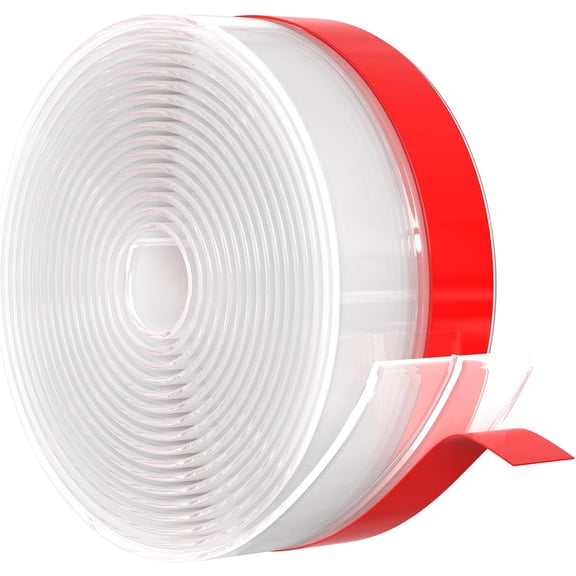 2026 New Upgrade Wide Silicone Weather Stripping Door Seal with Strong Adhesive 2" x 20 ft, Draft Stopper Tape for Door Frame, Side and Bottom Gaps Strip for Glass Shower, Transparent