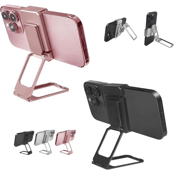 2026 New Upgraded Back Clip Type 360° Folding Bracket, Back Clip Foldable Phone Holder, Adjustable, Foldable, Case-Friendly Phone Stand