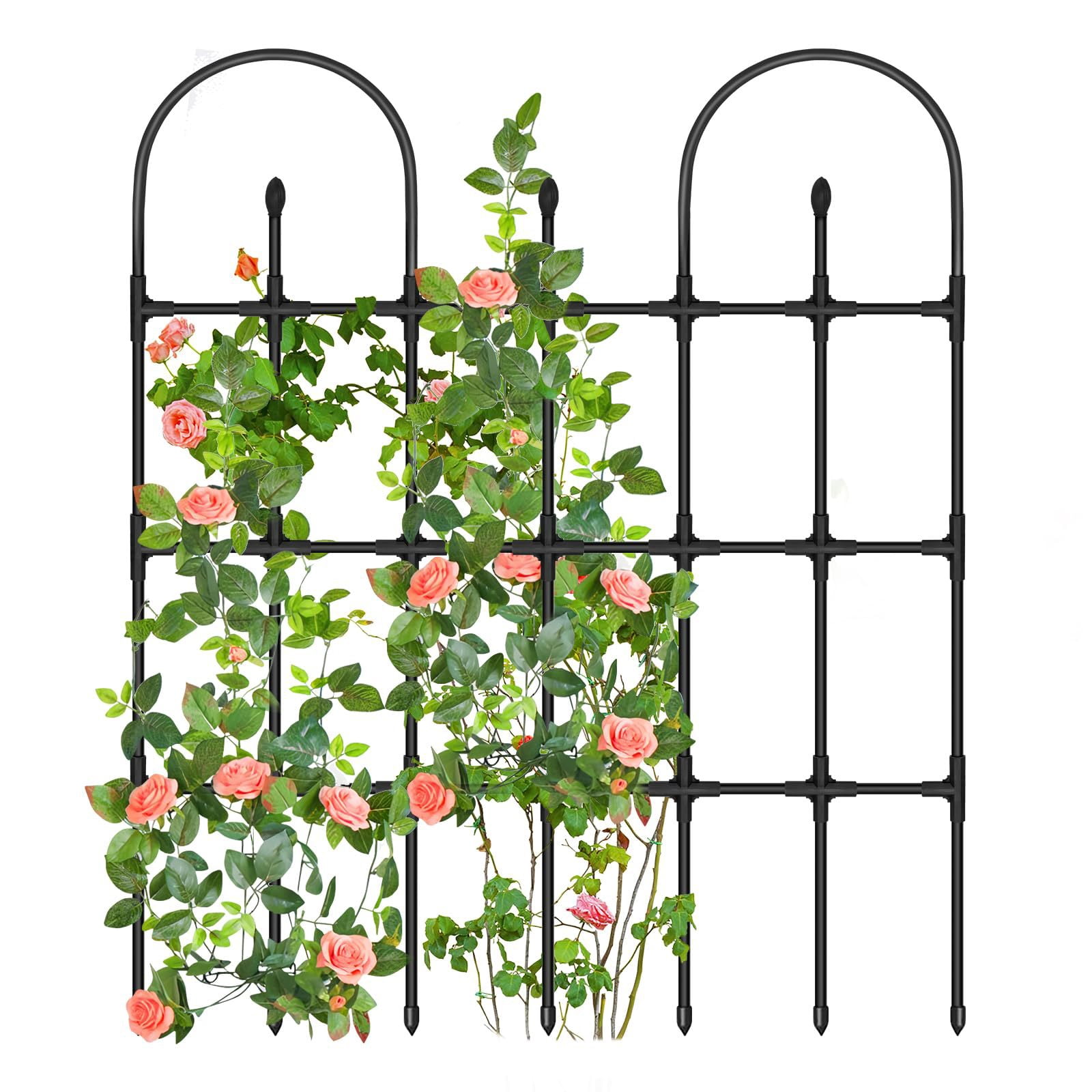 2026 New Upgraded Garden Trellis for Climbing Plants Outdoor, 47.2" H Rustproof Sturdy Garden Arch Trellis for Potted Climbing Cucumber Tomato Vegetable Rose Flower Plant Trellises