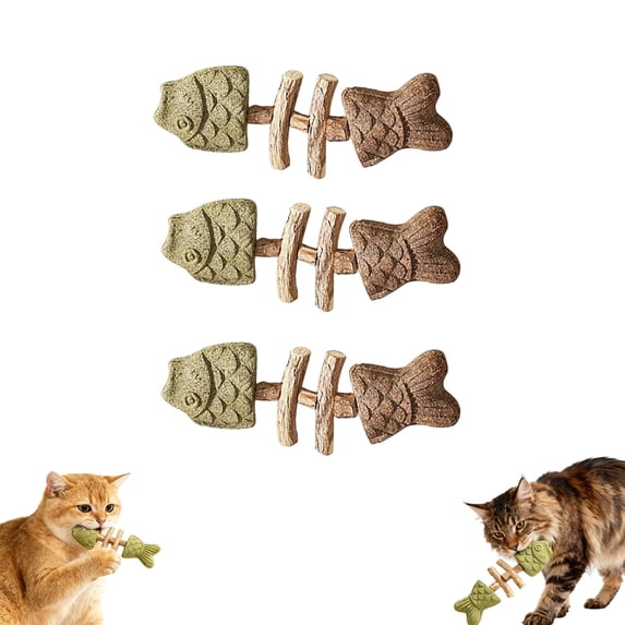 2026 New Upgraded Natural Dental Chew Sticks with Silvervine, Catnip & Gall Fruit, 3pc Cat Chew Toys, Edible Chews Toy Sticks for Indoor Pets