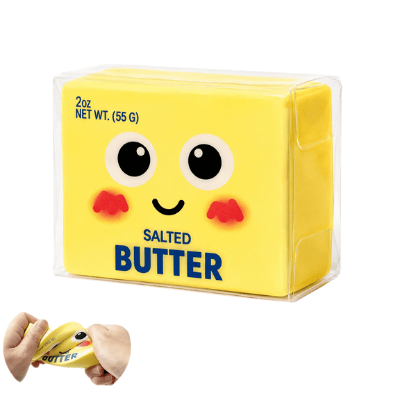 2026 New Upgraded Smiley Face Butter Squishy Toy, Slow Rising Soft PU Foam Fidget Squeeze Toy, Stress Anxiety Relief Sensory Toy, Cute Desk Decor, Party Favor Gift for Kids Teens Adults