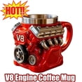 thumbnail image 1 of 2026 New V8 Engine Themed Coffee Mug - Resin Outer Stainless Steel Inner Cup, Perfect Father’s Day Christmas Gift for Husband Dad, 1 of 6