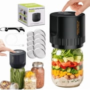 2026 New Vacuum Sealer Kit Electric Jars Vacuum Sealer with Canning Attachment - Handheld Vacuum Sealing Containers - Fits Wide & Regular Mouth Lids - Compatible with Food Saver StorageBlack
