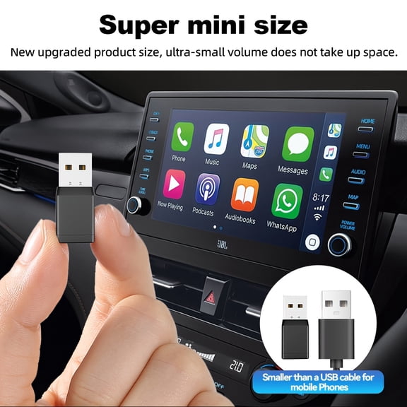 2026 New Version, 2-In-1 Wireless Carplay And Android Auto, Works with 99% of Original Vehicle Models for Wired to Wireless Transition, Universal And Compact Design, Without Battery