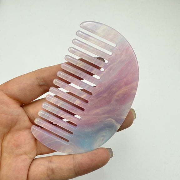 2026 New Vintage Style Acetate Hair Comb 2pcs Classic Comb with a High-End Feel, Versatile Hair Styling Comb for Girls, Half-Round Hair Comb, Unisex