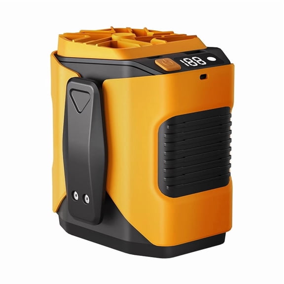 2026 New Waist Clip Fan with long-lasting rechargeable battery & built-in flashlight, wearable cooling for work, hiking and night fishing.