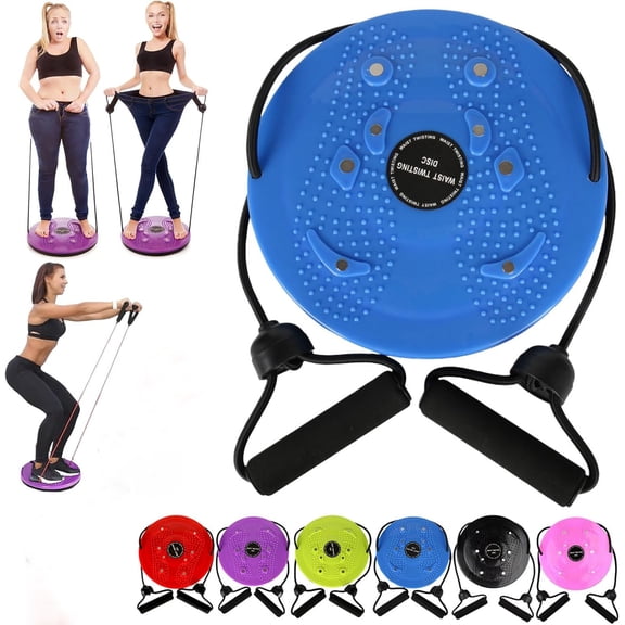 2026 New Waist Twister Disc Board with Foot Massage & Pull Ropes, Twist Exercise Machine for Waist Abs Hips Thighs, Home Gym Core Trainer with Gifts Skipping Rope Resistance Bands
