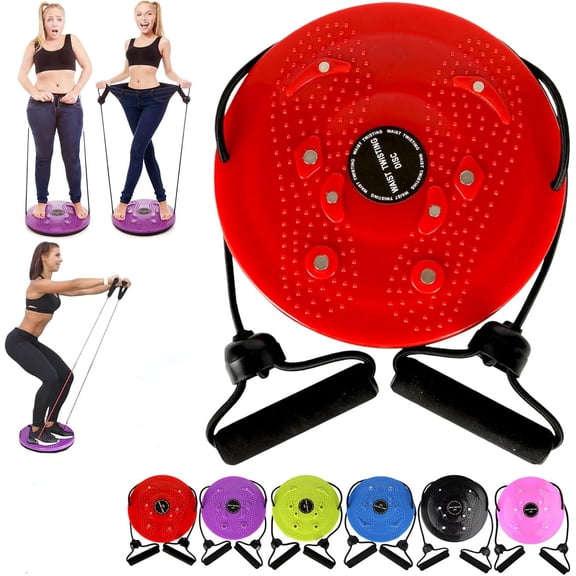 2026 New Waist Twister Disc Board with Foot Massage & Pull Ropes, Twist Exercise Machine for Waist Abs Hips Thighs, Home Gym Core Trainer with Gifts Skipping Rope Resistance Bands