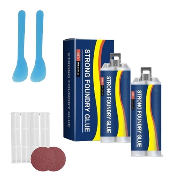 2026 New Waterproof & High-Temperature Resistant Metal Repair Adhesive, Enhanced Foundry Glue, Industrial Grade Liquid Welding Filler for Casting Defects, Steel & Plastic Crack Repair (2PCS)