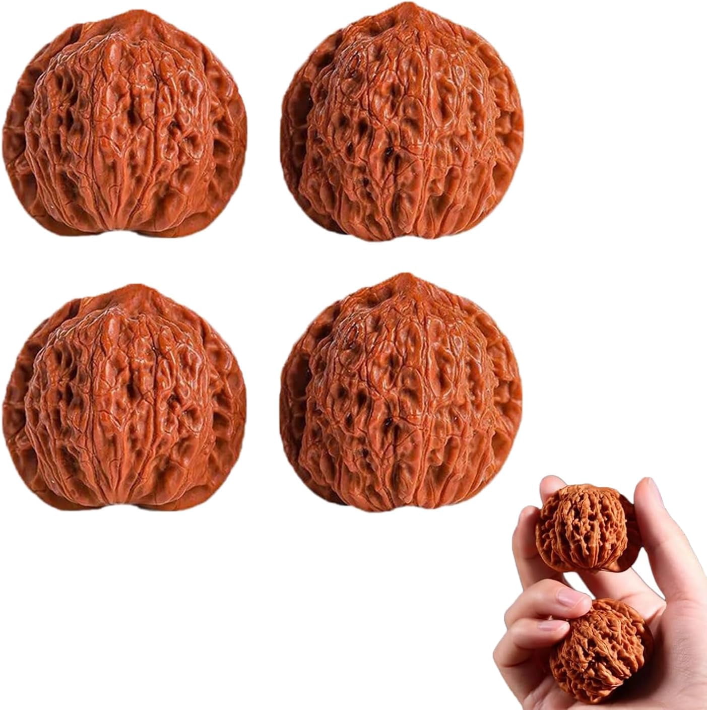 2026 New Wenwan Walnuts, Chinese Walnuts Fidget, Walnut Hand Massage Balls, Traditional Chinese Fidget Walnuts, Hand Training Massage Stress Relief, Durable and Solid Natural Texture Solid Wood