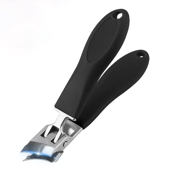2026 New Wide Jaw Toenail Clippers for Thick Nails, Anti-Splash Slanted Nail Cutters for Ingrown Nails, Long Handle Black
