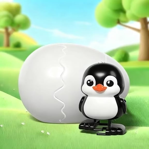 2026 New Wind-Up Animal Hatching Surprise Eggs,Easter Wind-Up Animal Hatching Surprise Egg,Reusable Clockwork Fun Animal Toy,Rotate The Egg to Hatch A Walking Animal (Penguin)
