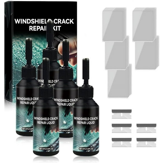2026 New Windshield Crack Repair Kit, Universal Cracks Gone Glass Repair Kit, Car Windshield Crack Repair Fluid, Glass Repair Liquid for Cracks, Quick Fix Windshield & Glass Repair Tools