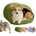 thumbnail image 1 of 2026 New Winter Cat Cave Bed  , Warm Plush Covered Cat House with Removable Cushion, Soft Sleeping Bed for Indoor Cats，Warm  Pet Nest for Indoor Cats & Small Dogs (Green, Large), 1 of 8