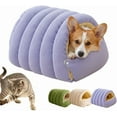 thumbnail image 1 of 2026 New Winter Cat Cave Bed  , Warm Plush Covered Cat House with Removable Cushion, Soft Sleeping Bed for Indoor Cats，Warm  Pet Nest for Indoor Cats & Small Dogs (Purple, Medium), 1 of 7