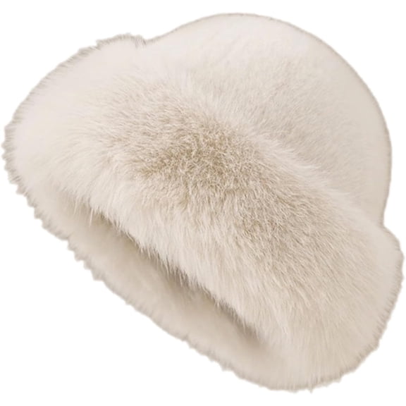 2026 New Winter Faux Fur Bucket Hat, Warm Plush Fluffy Furry Mink Hats, Thick Fisherman Cap for Outdoor
