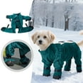 thumbnail image 1 of 2026 New Winter Waterproof Dog Snowsuit â Full Body Outdoor Jacket with Leash Ring, Lining, Windproof Reflective 4-Leg Dog Coat for Small to Large Dogs Teal Dark Green, 1 of 8