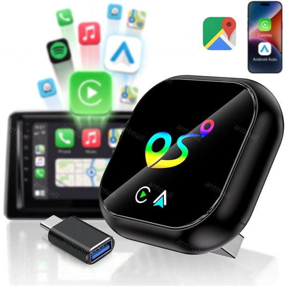 2026 New Wireless CarPlay Adapter with Real-Time Car Locator & Route Playback, 50% Miniaturized Apple CarPlay Wireless Dongle, Dual-Band 5Ghz, Plug & Play Auto-Connect for Factory Wired CarPlay