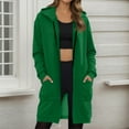 thumbnail image 1 of 2026 New Women Casual Zip Up Fleece Hoodies Long Knee Length Jacket Tunic Sweatshirt with Pockets, 1 of 6