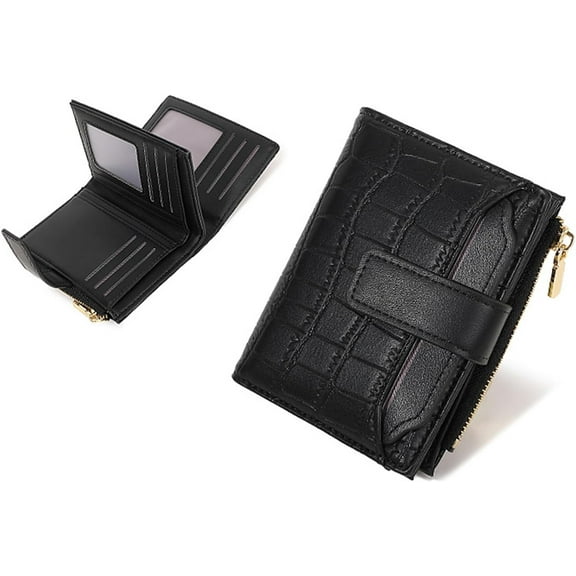 2026 New Women’s Compact Solid Color Wallet, Blocking Soft Leather Bifold Card Holder Purse with Zipper Coin Pocket(D)