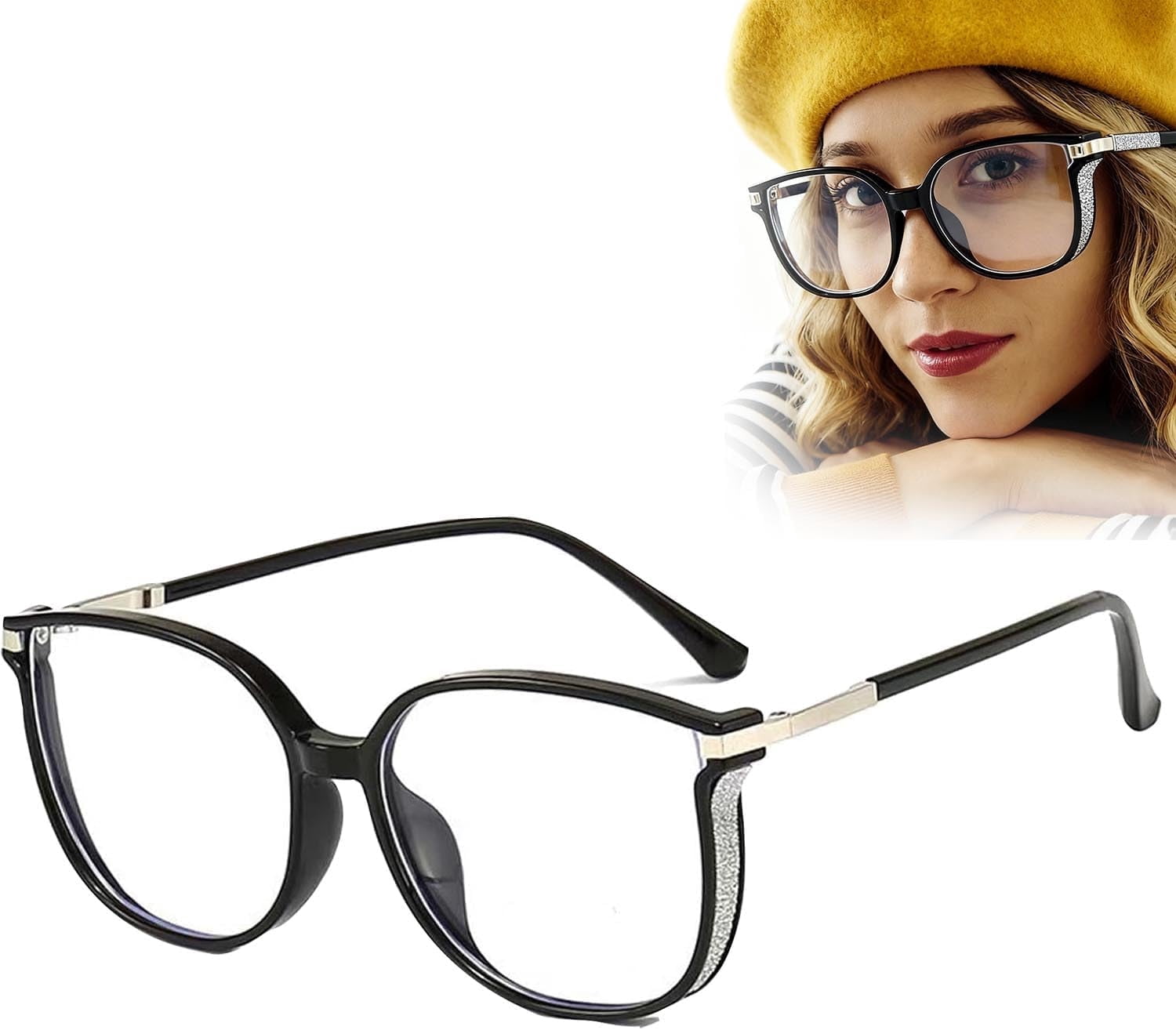 2026 New Women's Portable Fashion Anti-Blue Light Reading Glasses with Sparkling Bling Diamonds