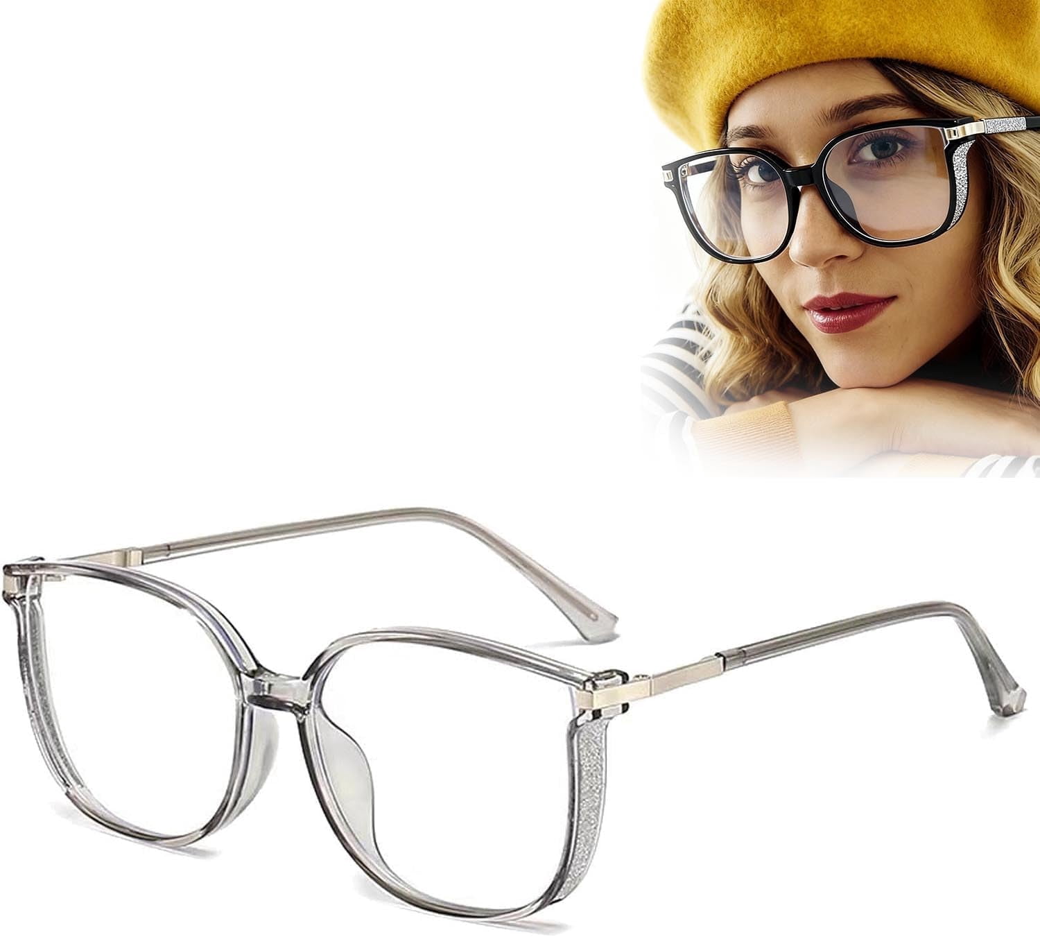 2026 New Women's Portable Fashion Anti-Blue Light Reading Glasses with Sparkling Bling Diamonds