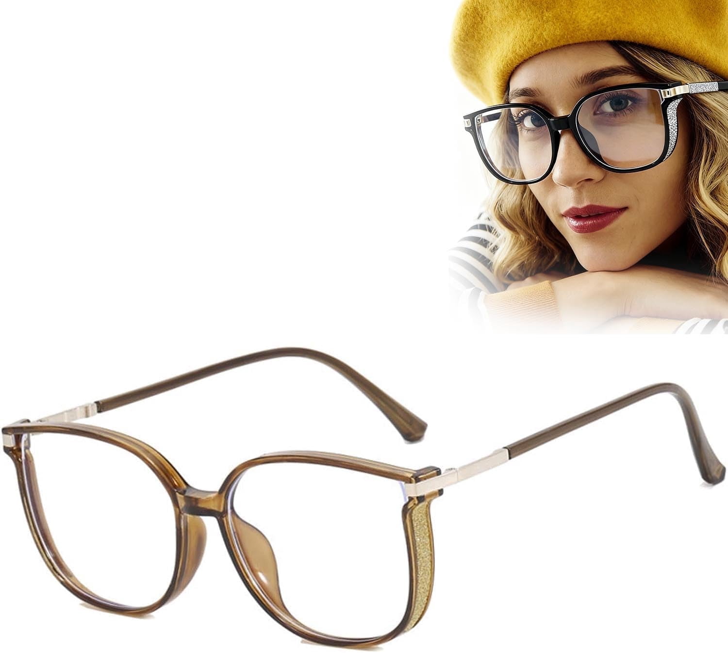 2026 New Women's Portable Fashion Anti-Blue Light Reading Glasses with Sparkling Bling Diamonds