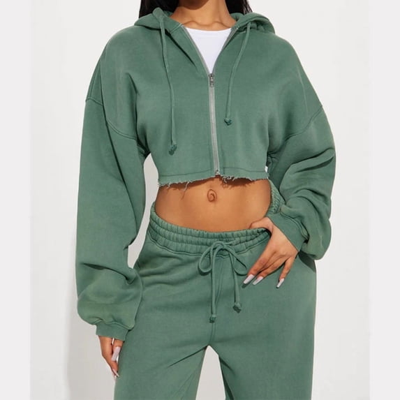 2026 New Women's Two-Piece Fashionable Long-Sleeved Sports Casual Sweatshirt Set