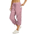 thumbnail image 1 of 2026 New Womens Lightweight Hiking Capri Pants, Quick Dry Workout Cargo Capris Water Resistant UPF 50+ Zipped Pockets, 1 of 9