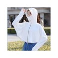 thumbnail image 1 of New Womens UPF 50+ Sunscreen Lightweight Women Sun Protection Clothing Running SPF Shirts Summer Breathable T Shirts Hooded Crop Lightweight Quick Dry Hoodie Shirts Workout Jacket Outdoor White, 1 of 6