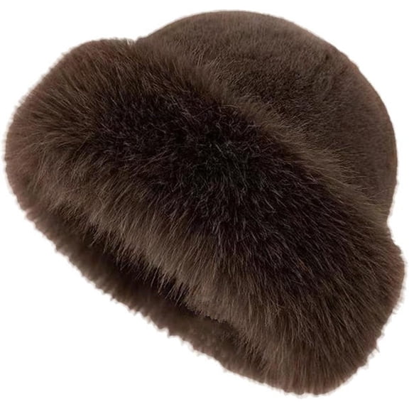 2026 New Womens Winter Faux Fur Bucket Hat，Faux mink fleece warm hat, soft and comfortable, ideal for outdoor activities and cold weather