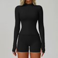 thumbnail image 1 of 2026 New Workout Jackets for Woman Lightweight Athletic Full Zip Running Jacket Cropped Jackets Slim With Thumb Holes(Black,XL), 1 of 4