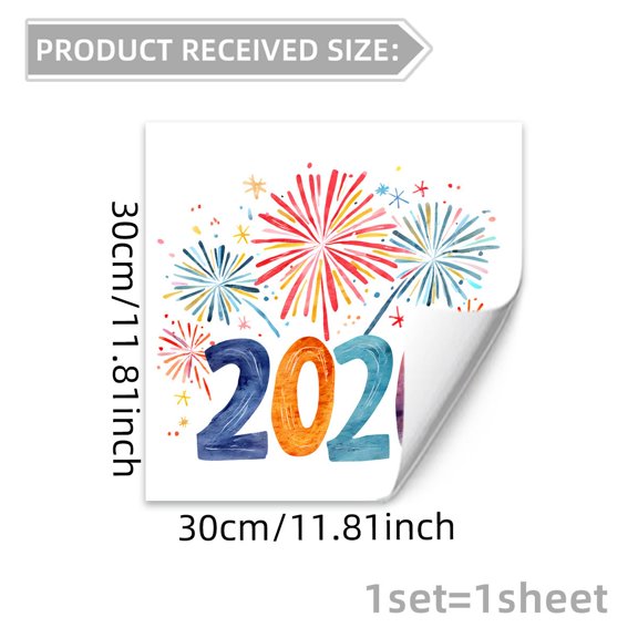 2026 New Year Double Sided Window Stickers for Modern Style Home Decor